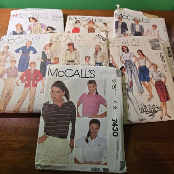 Womens McCalls sewing patterns pants, shorts, skirts, polo vintage 80s unverifie - Picture 1 of 5